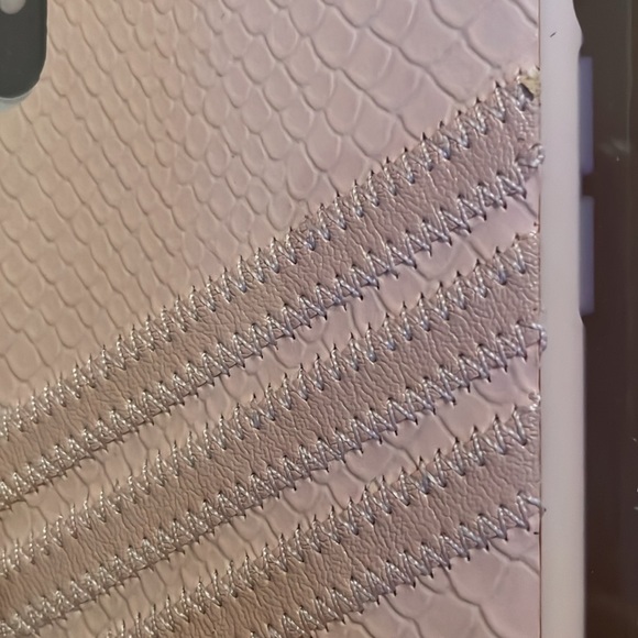 Adidas 3-Stripes Snap Case for Apple iPhone XS and X - Pink Snake / Gold - Picture 5 of 6